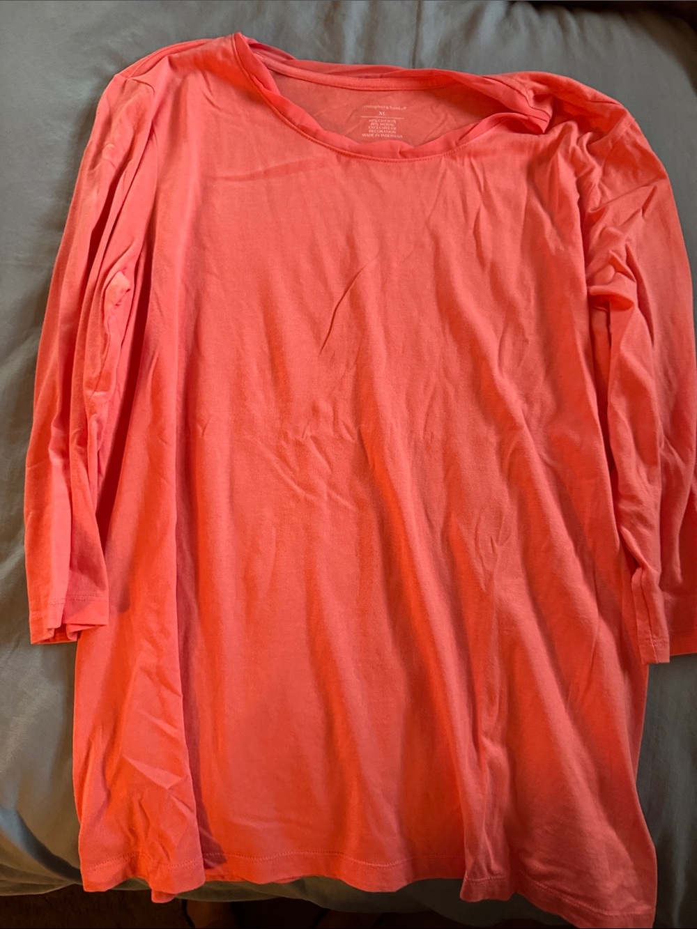 Christopher & Banks Coral Pink Long Sleeve Tee
